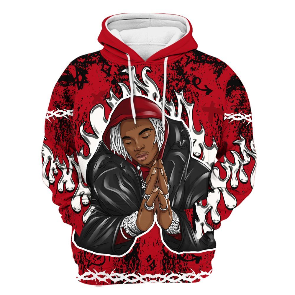 Hoodie To Match Bred Velvet 11s - Trappin' Unique Graphics All Over Print