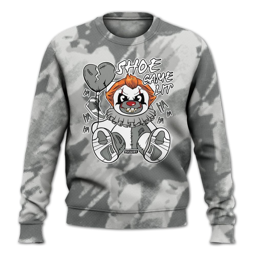 Sweatshirt To Match Retro Wet Cement 4s - Shoe Game Bear Abstract Halftone All Over Print