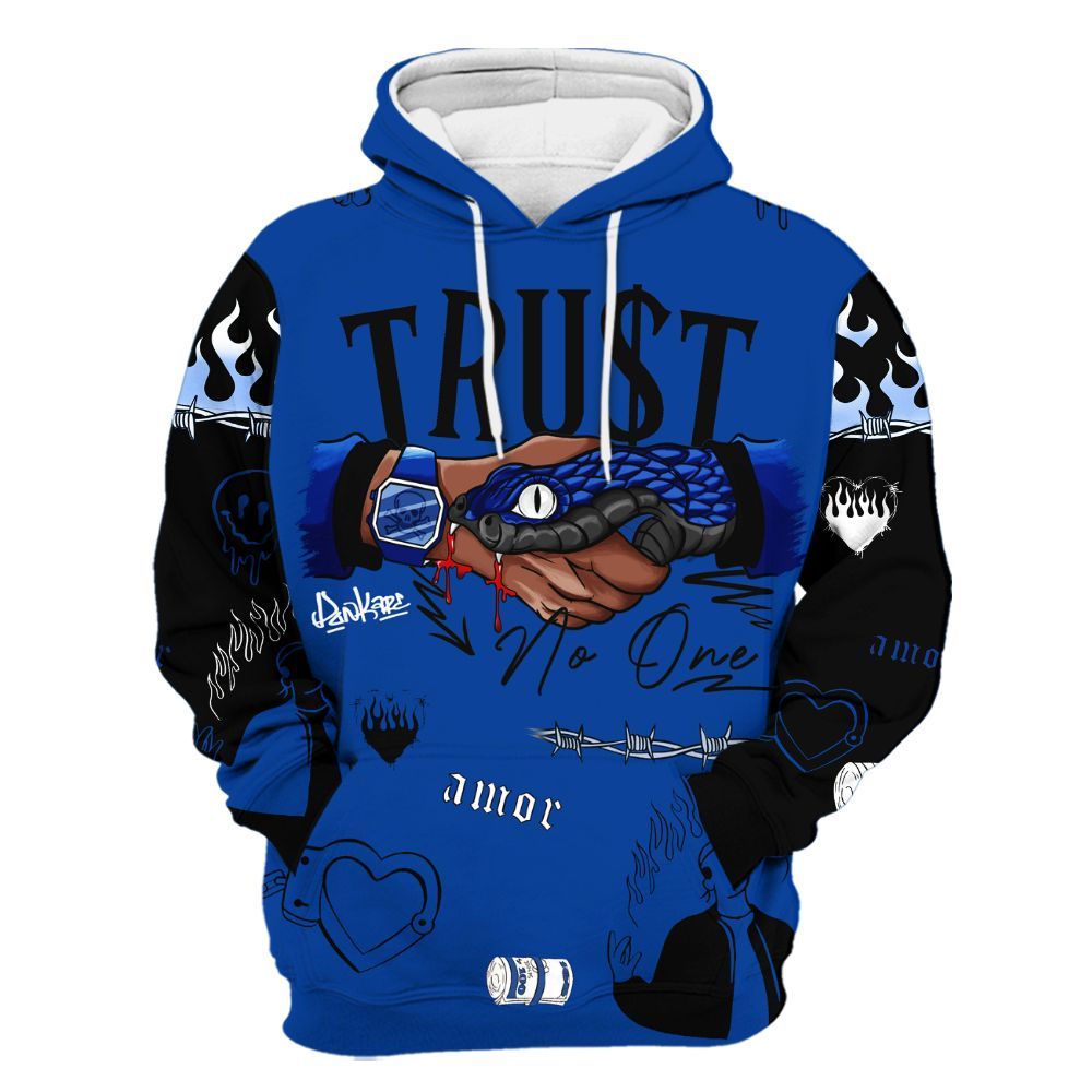 Hoodie To Match Hyper Royal 12s - Snake Trust No One All Over Print