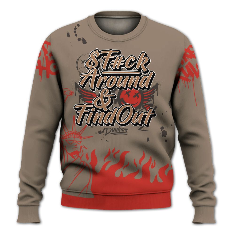 Sweatshirt To Match Air Max Rocky Distressed - Graphic Fck Around Find Out All Over Print