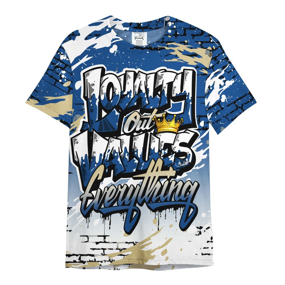 Shirt To Match Air Ship Royal Blue - Values Of Loyalty Drip All Over Print