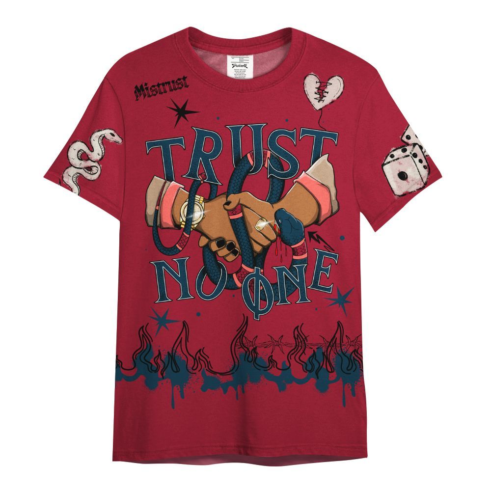 Shirt To Match Mid Multi Color 2022 1s - Trust No One Snake-Bite Doodle Crayon All Over Print