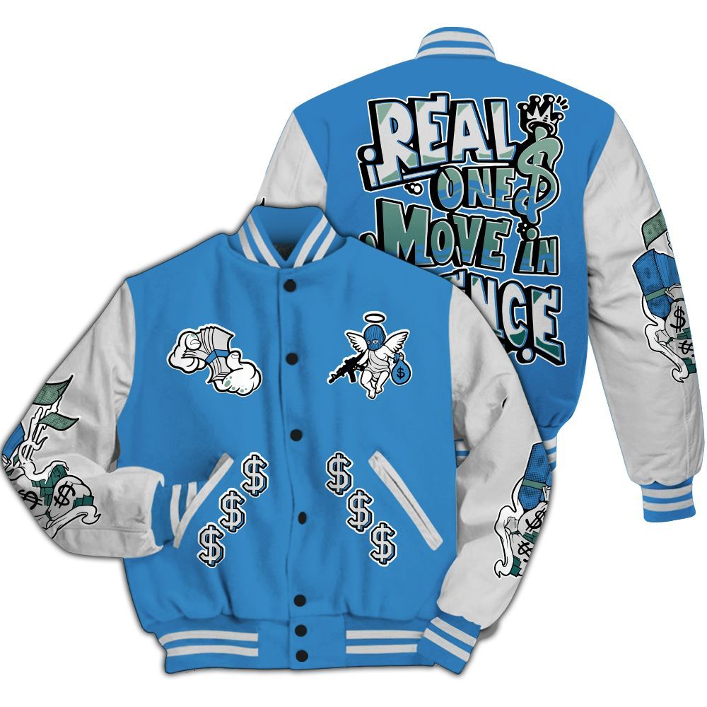 Varsity Jacket To Match Low Carolina 17s - Ones Move In Silence Graphic All Over Print