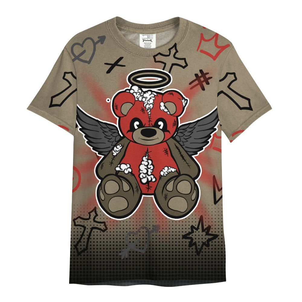Shirt To Match Olive 9s - Gods Guides Me Bear Graphics All Over Print