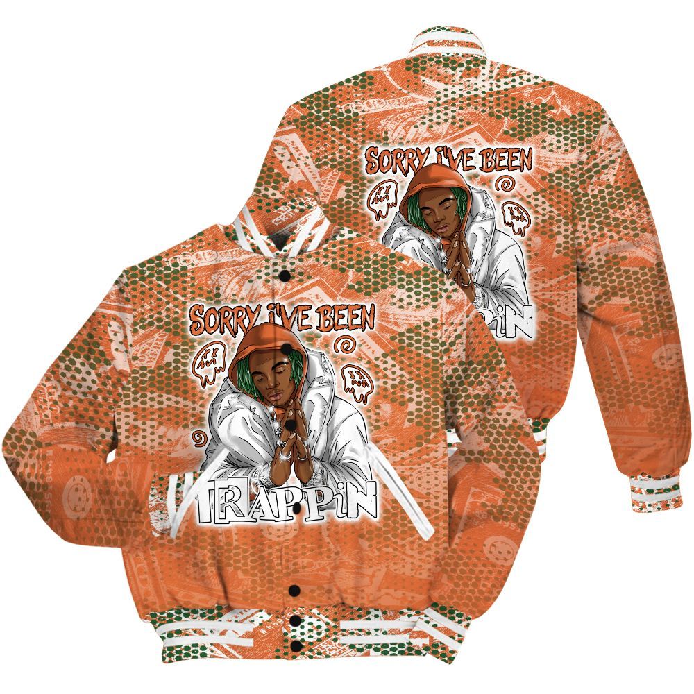 Varsity Jacket To Match Low Miami 5s Shirt - Trappin' Banknote All Over Print
