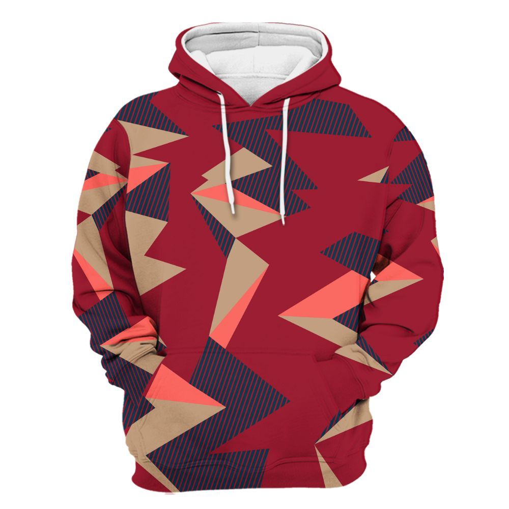 Hoodie To Match Mid Multi Color 2022 1s - Geometric Camouflage Pattern All Over Print