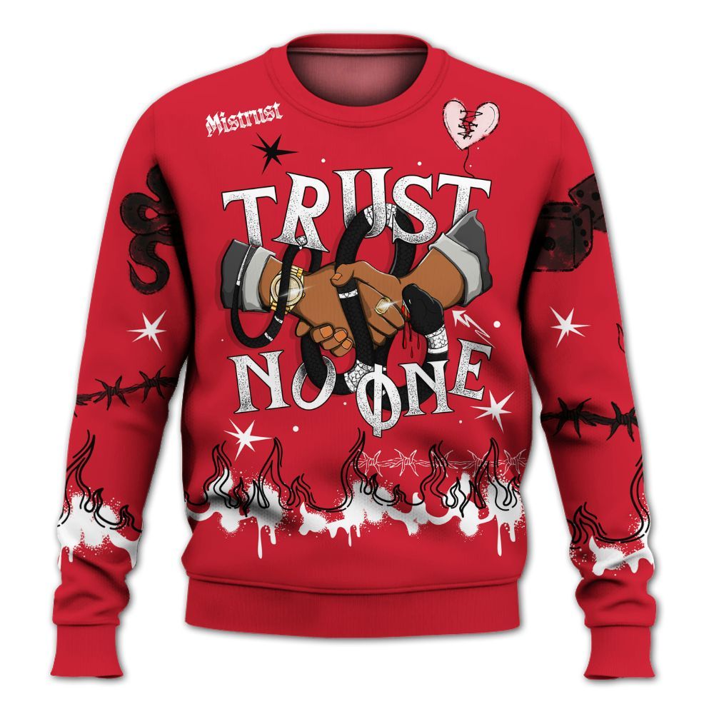 Sweatshirt To Match Flight Club 4s - Trust No One Snake-Bite Doodle Crayon All Over Print