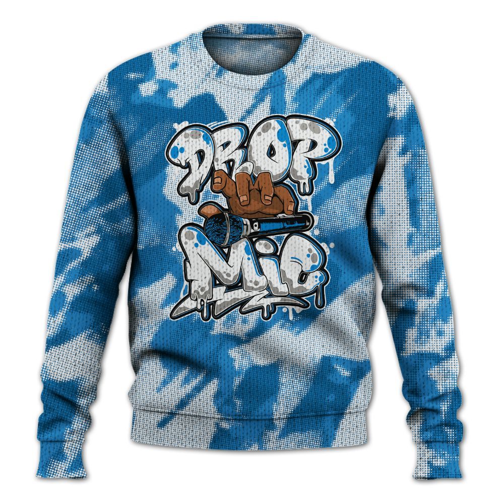 Knitted Sweater To Match Industrial Blue 4s - Drop Mic Abstract