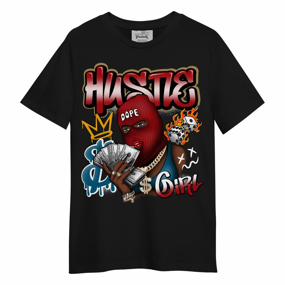 Shirt To Match OG Varsity Red 17s - Money Hustles Girl Streetwear Unisex Shirt