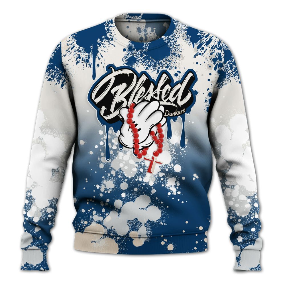 Sweatshirt To Match Retro Rare Air 11s - God Blessed Ink Drip All Over Print