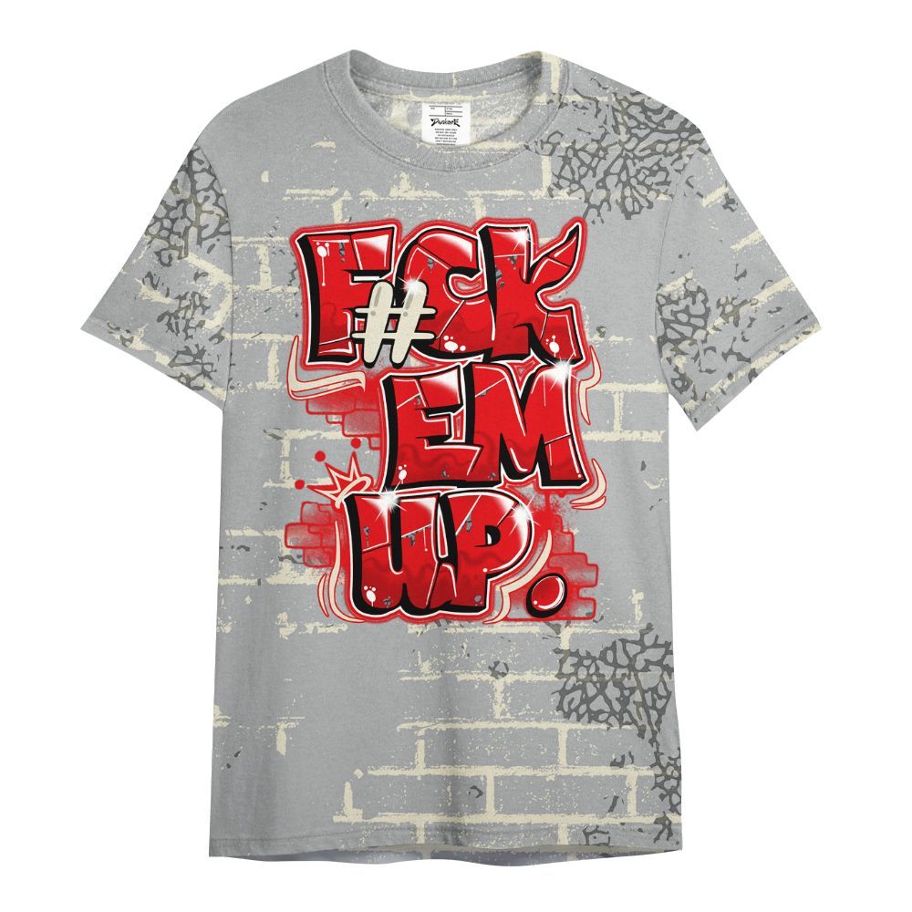 Shirt To Match Cement Grey 3s - F#ck Em Graphic Brick Art All Over Print