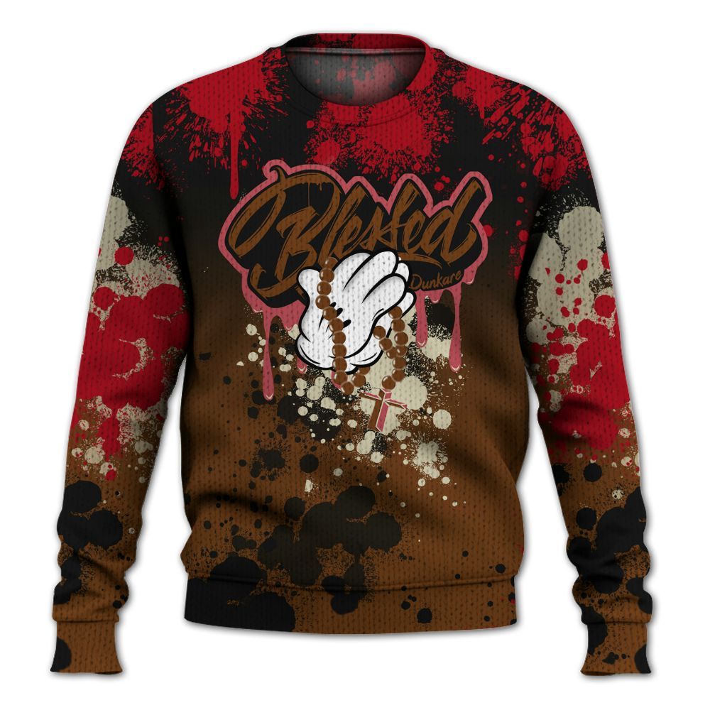 Knitted Sweater To Match Archaeo Brown 5s - God Blessed Ink Drip