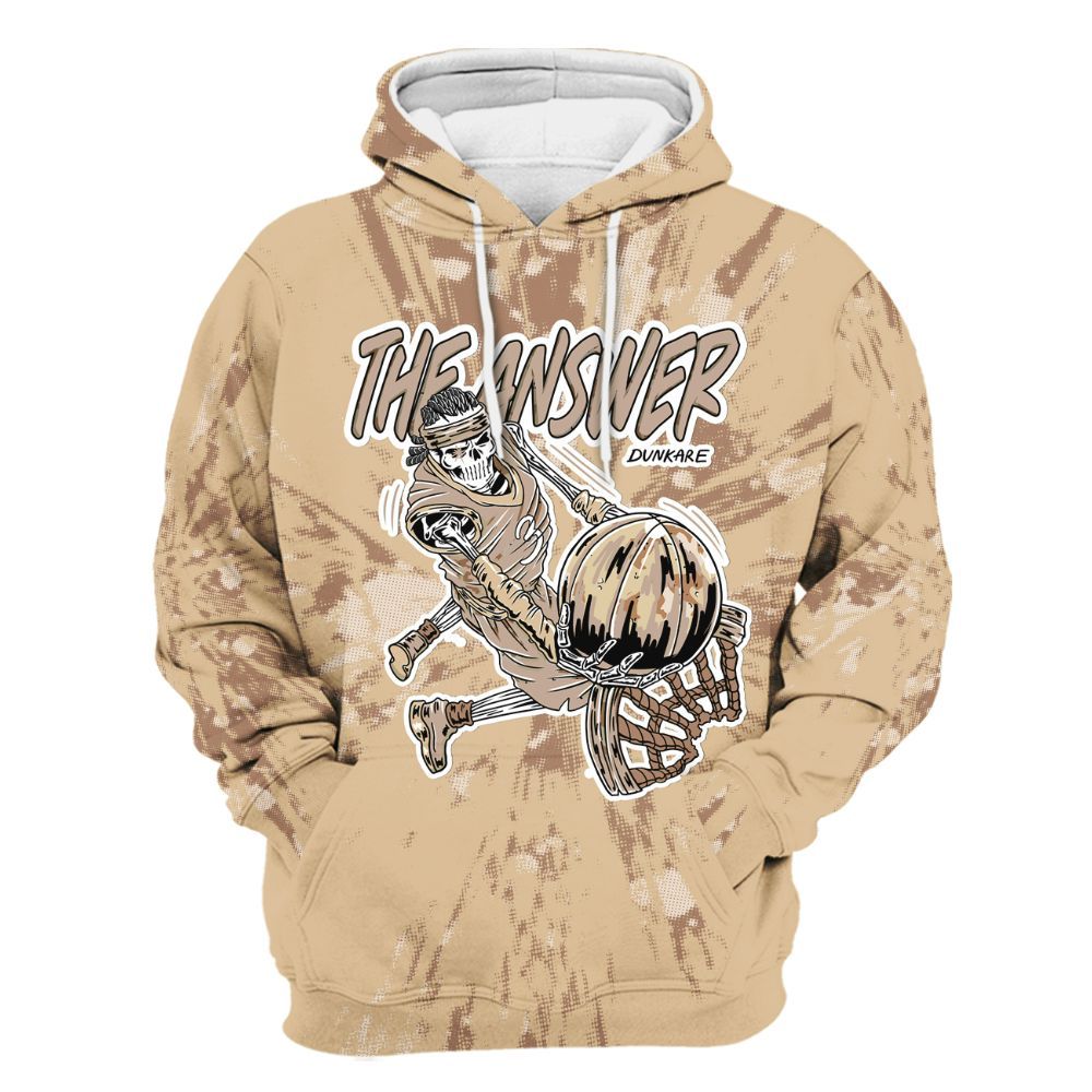 Hoodie To Match Desert Camo 3s - The Answer Skeleton Luxury All Over Print