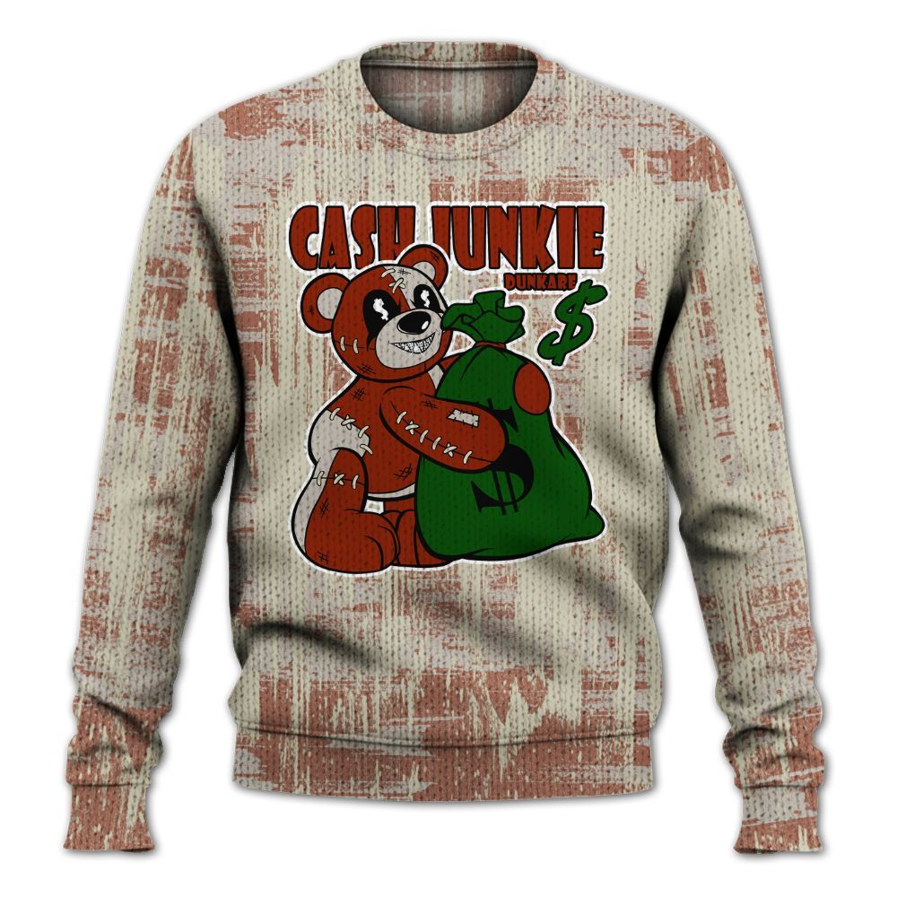 Knitted Sweater To Match El Grito 5s - Cashs Junkie Bear Glitch Art