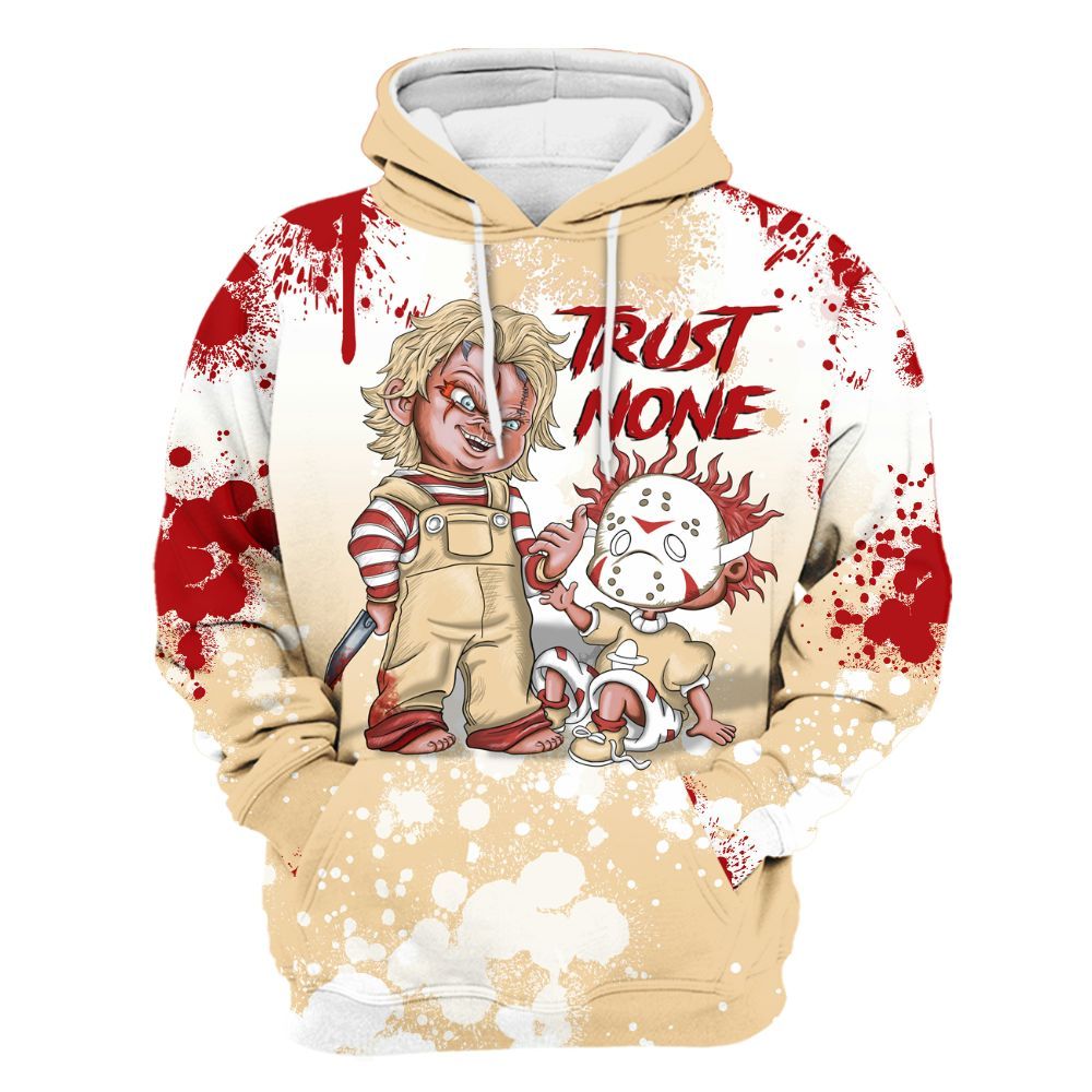 Hoodie To Match Dunk Low Strawberry Waffle - Trust No One Scary All Over Print