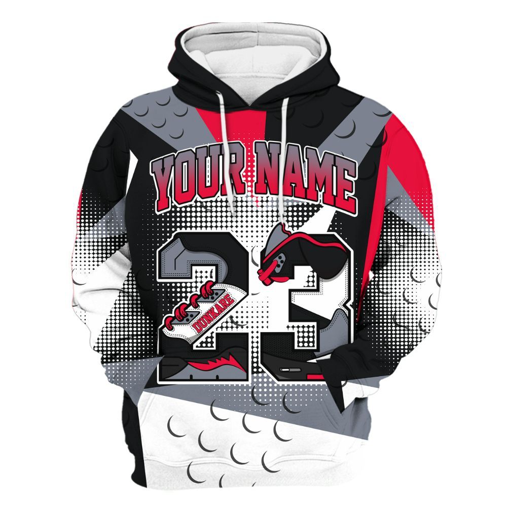 Hoodie To Match Mid Black Metallic 1s - Poly Custom Name Number 23 5s All Over Print