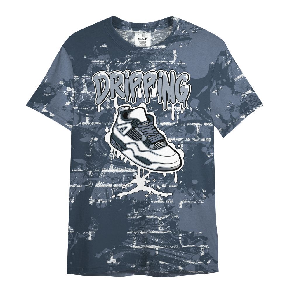 Shirt To Match Low Diffused Blue 11s - Dripping Shoe 4S Graphic Street Art All Over Print