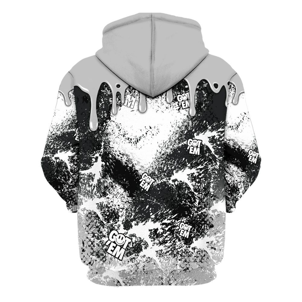 Hoodie To Match Low 85 Metallic Black 1s - Dripping 23 Drip All Over Print