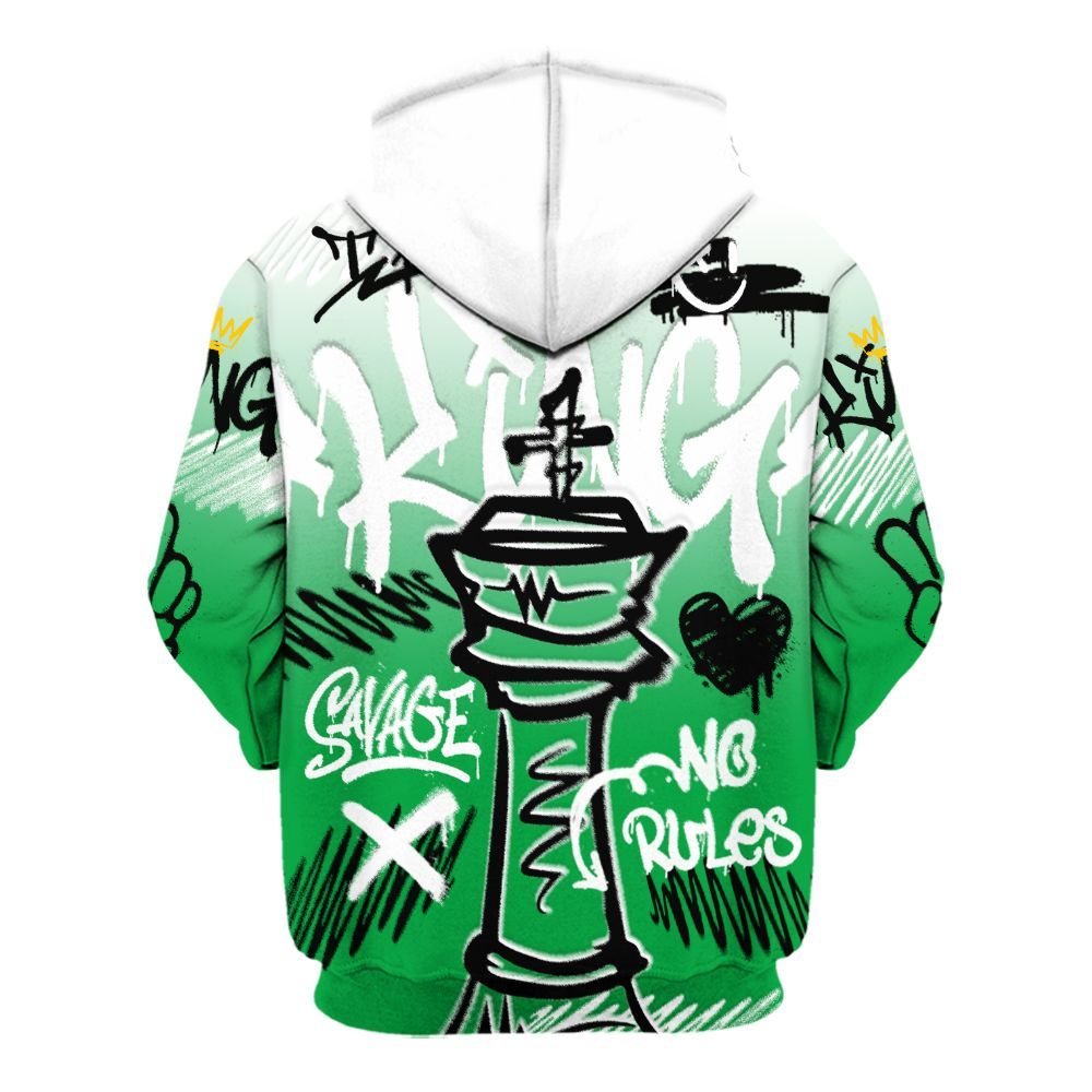 Hoodie To Match Low Lucky Green 1s - Street King Chess Streetwear All Over Print