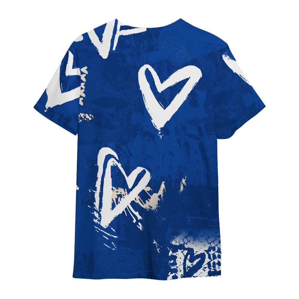 Shirt To Match Low Game Royal 1s - Sneakerz Girlz Heart Grunge All Over Print