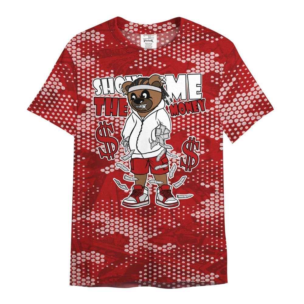 Shirt To Match Red Taxi 12s - Show Me Bear Banknotes Art All Over Print