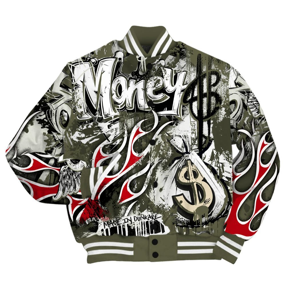Varsity Jacket To Match Travis Scott Low OG Medium Olive 1s Shirt, The Best Money All Over Print