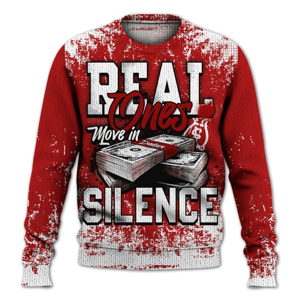 Sweater To Match Low Terror White University Red 1s - Move In Silence Money Street Retro Graphic
