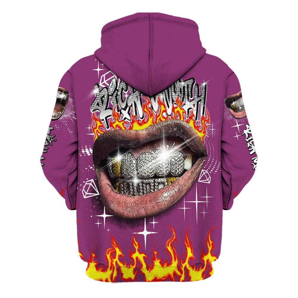 Hoodie To Match Air Max Sunder Gore Tex Bold Berry - Rich Mouth Fire Rap Retro 90s All Over Print