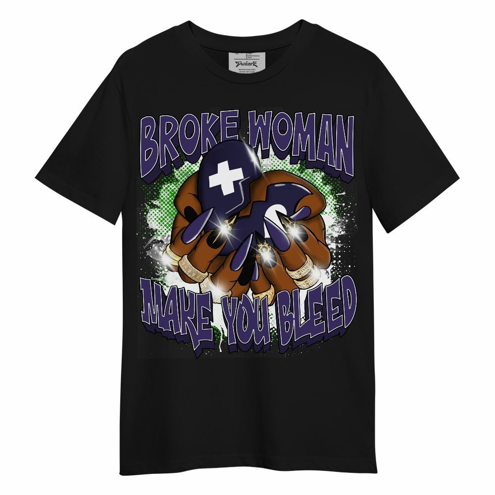 Shirt To Match Retro Court Purple 13s - Broke Woman Heart Retro Unisex Shirt