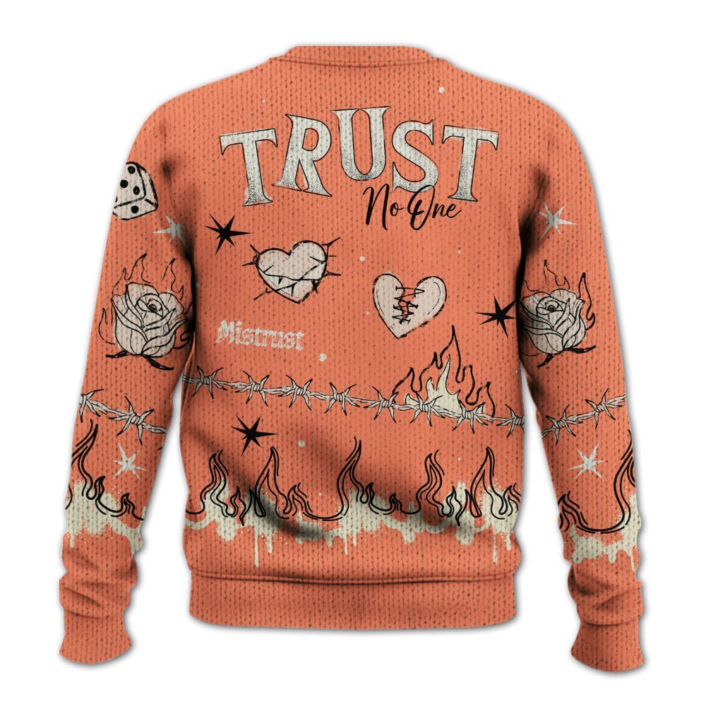 Knitted Sweater To Match DJ Khaled Crimson Bliss 5s - Trust No One Snake-Bite Doodle Crayon