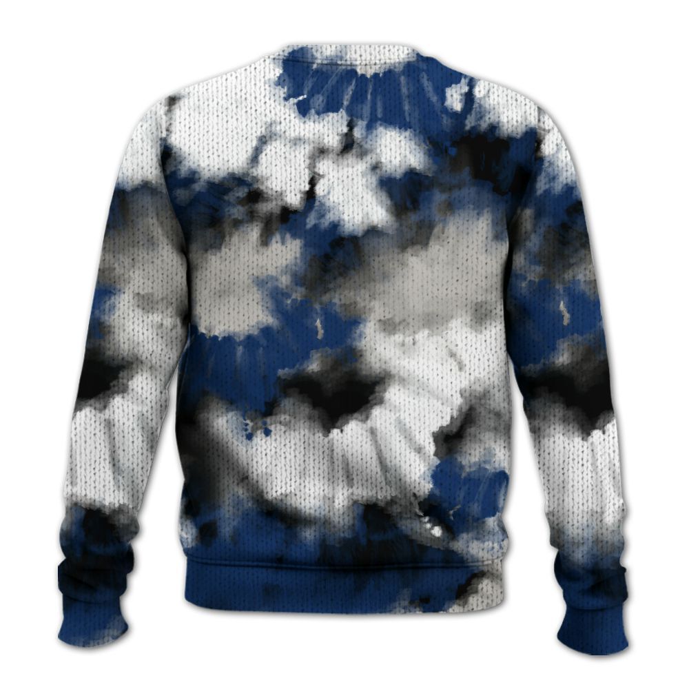 Knitted Sweater To Match High OG Deep Royal Blue 1s - Tie Dye FK Around Find Out