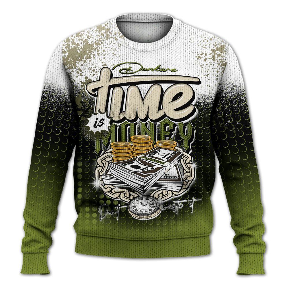 Knitted Sweater To Match SB Dunk Low Asparagus - Halftone Time Is Money