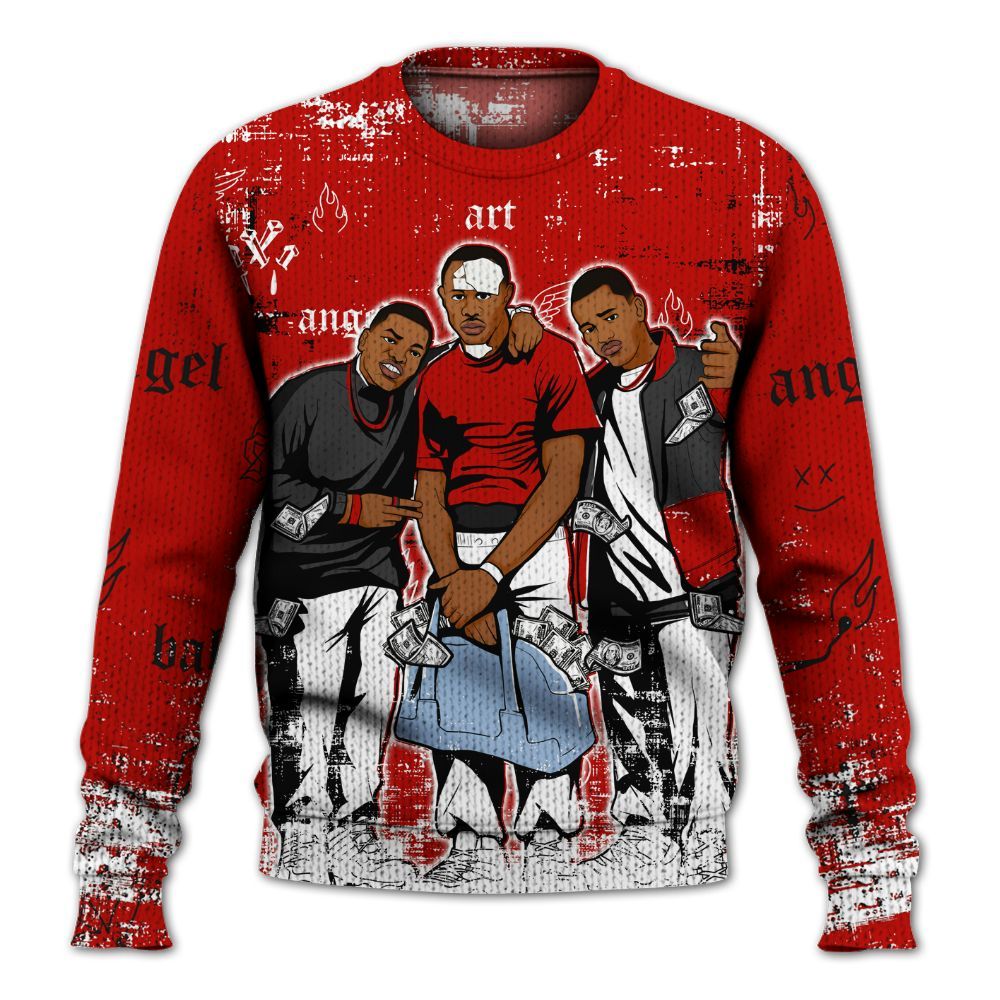 Sweater To Match Retro Fire Red 6s - Paid In Full Money Graphic