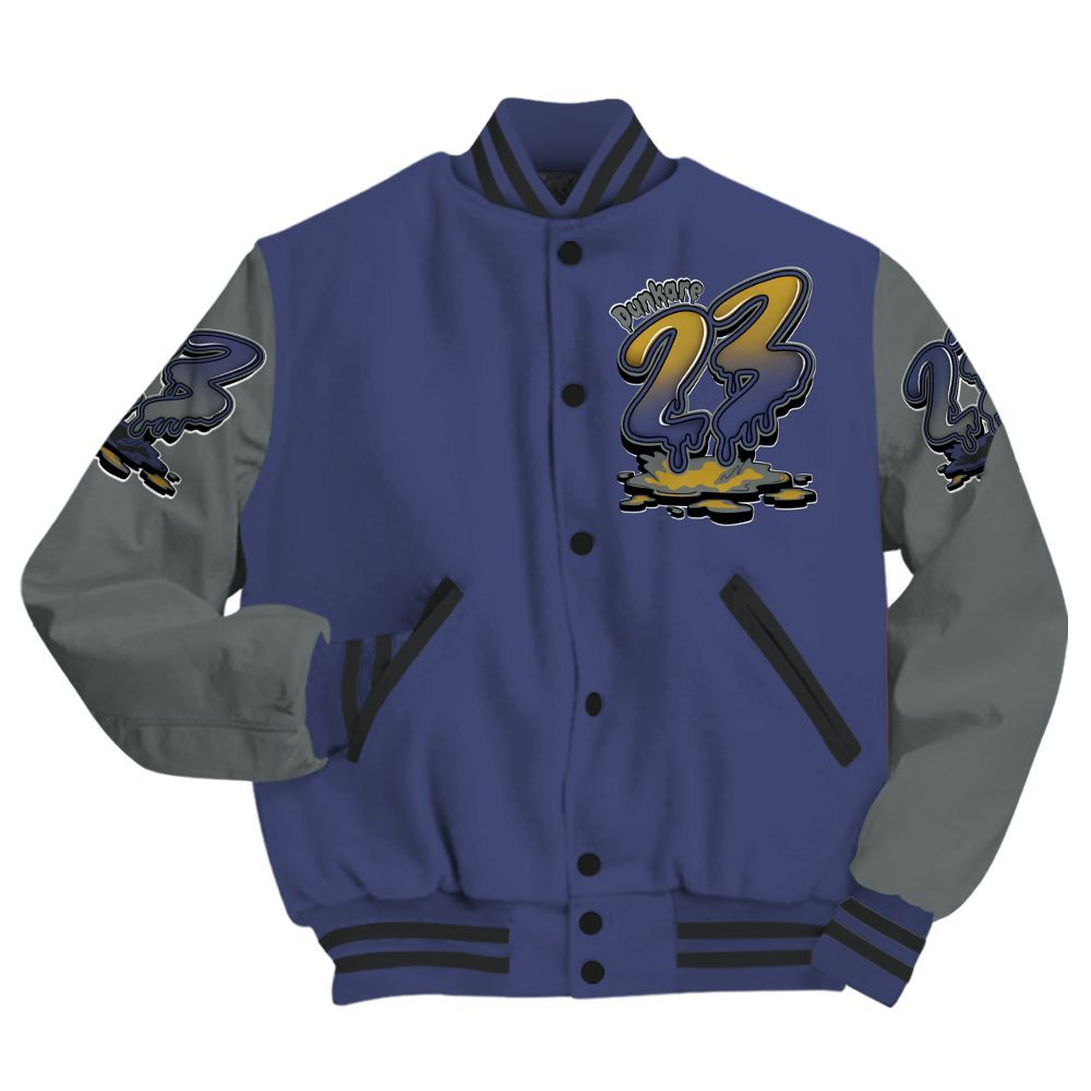 Varsity Jacket To Match Lakeshow 4s - Custom Name 23 Drip All Over Print
