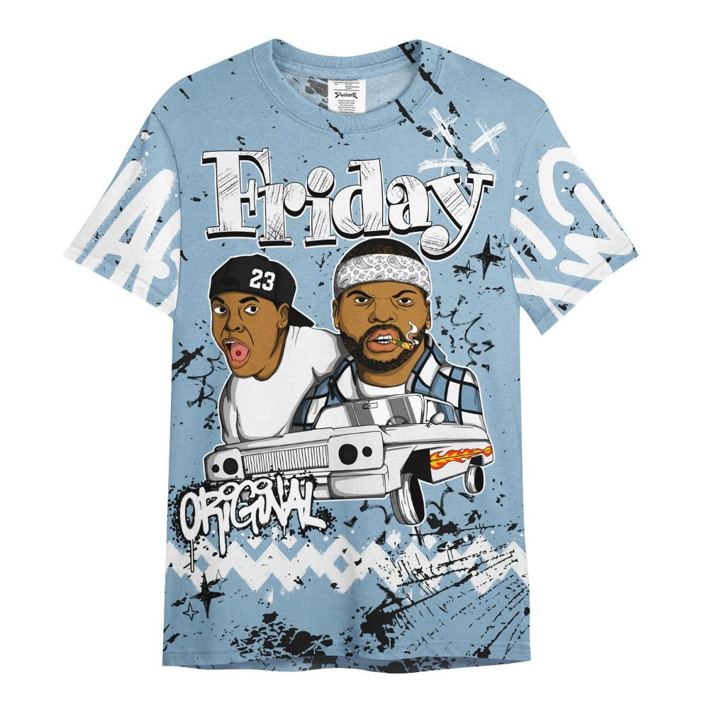 Shirt To Match High University Blue 1s - Friday Sneaker Crayon All Over Print