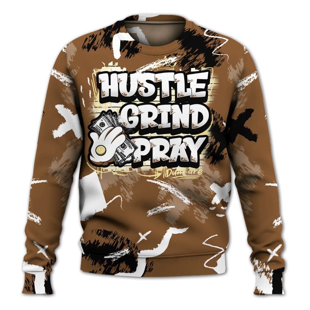 Sweatshirt To Match Air Max 90 Escape - Hustle Grind Pray Retro All Over Print