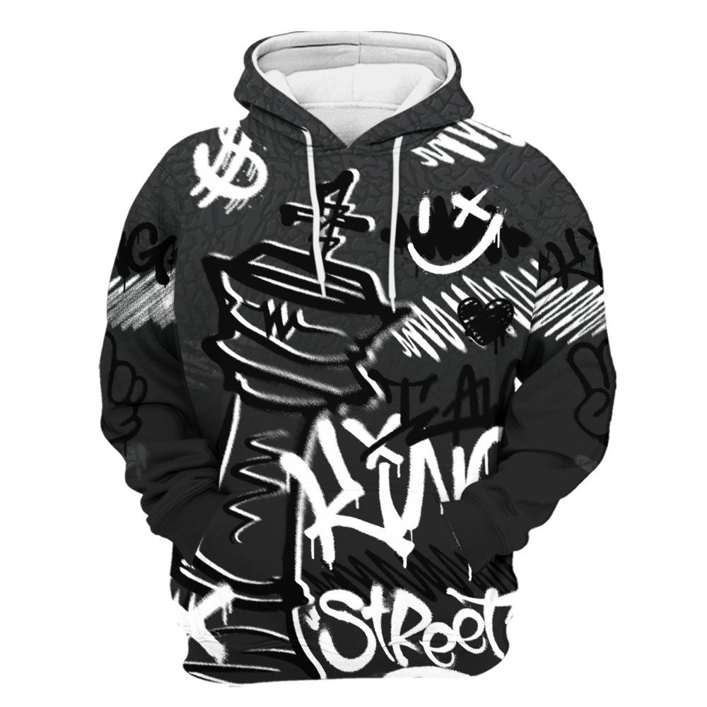 Hoodie To Match Black Cat 3s - Street King Chess Streetwear All Over Print