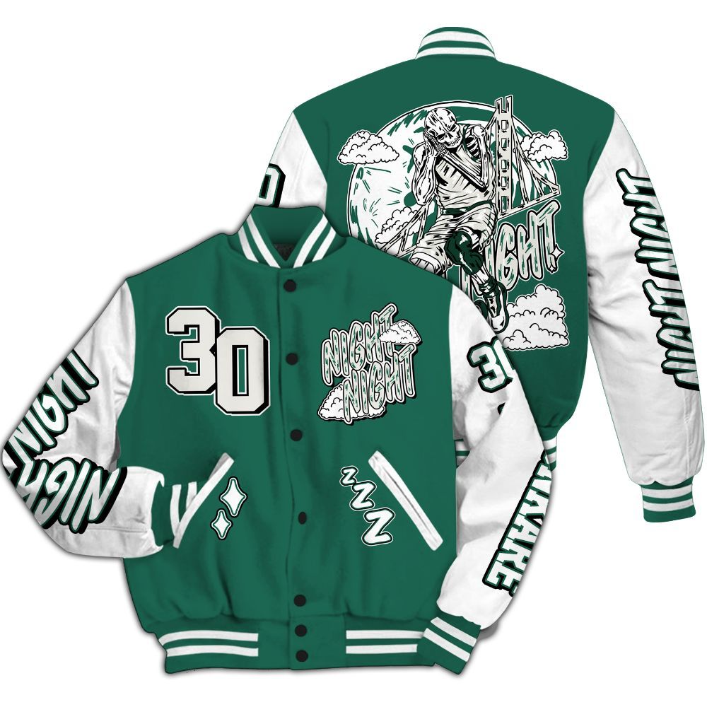 Varsity Jacket To Match Oxidized Green 4s - Seeya Skeleton All Over Print