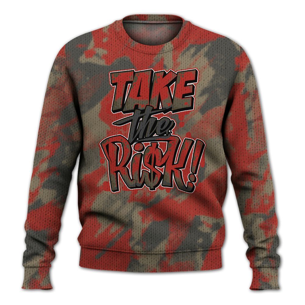 Knitted Sweater To Match Olive 9s - Take Risks Abstract