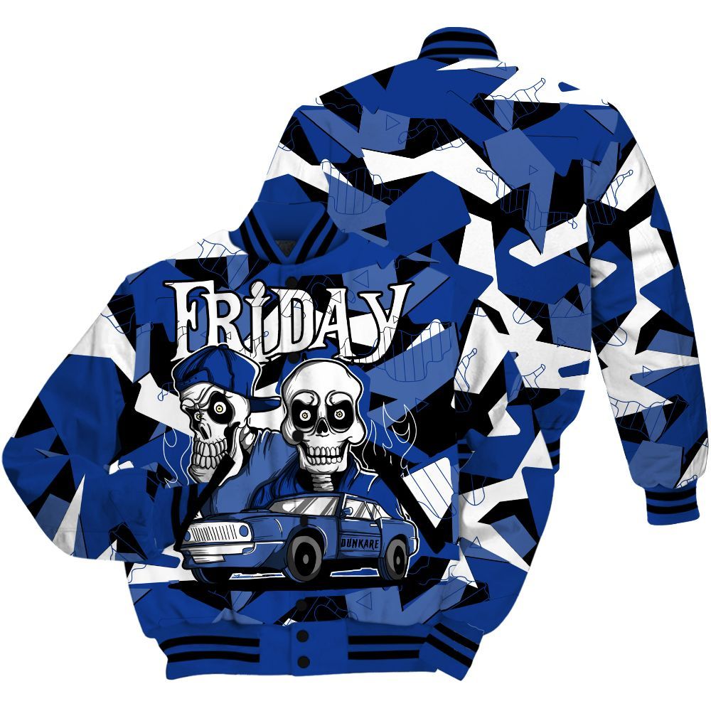Varsity Jacket To Match Air Foamposite One Royal - Friday Funny Retro All Over Print