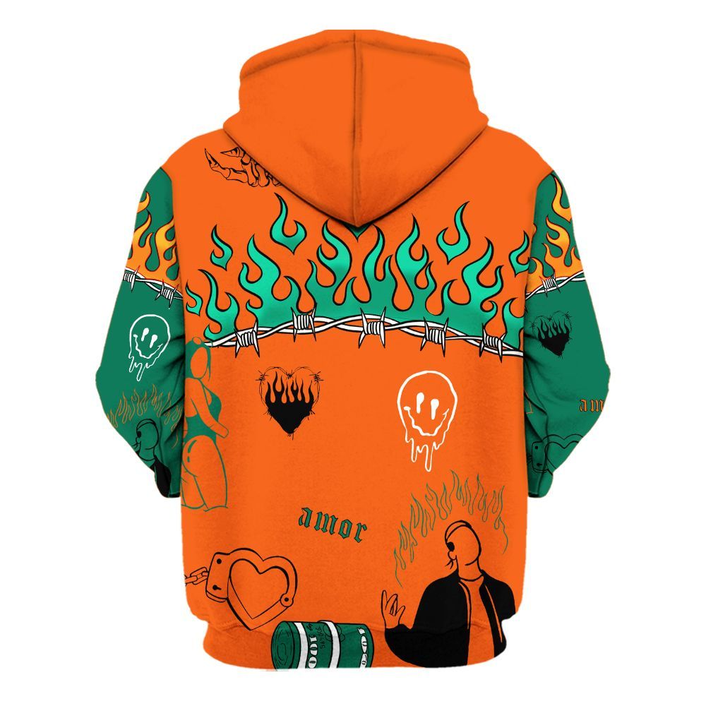 Hoodie To Match SoleFly Sail Gorge Green 3s - Snake Trust No One All Over Print