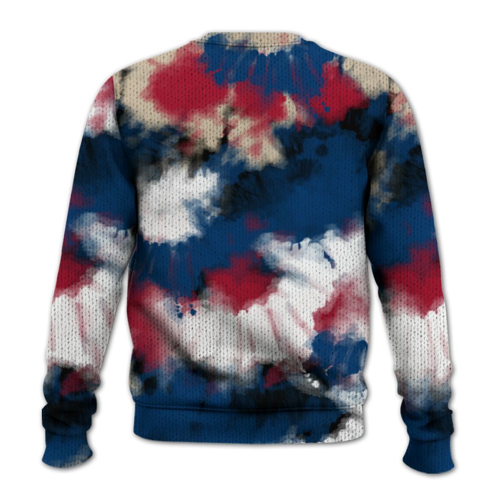 Knitted Sweater To Match Rare Air 4s - Tie Dye FK Around Find Out