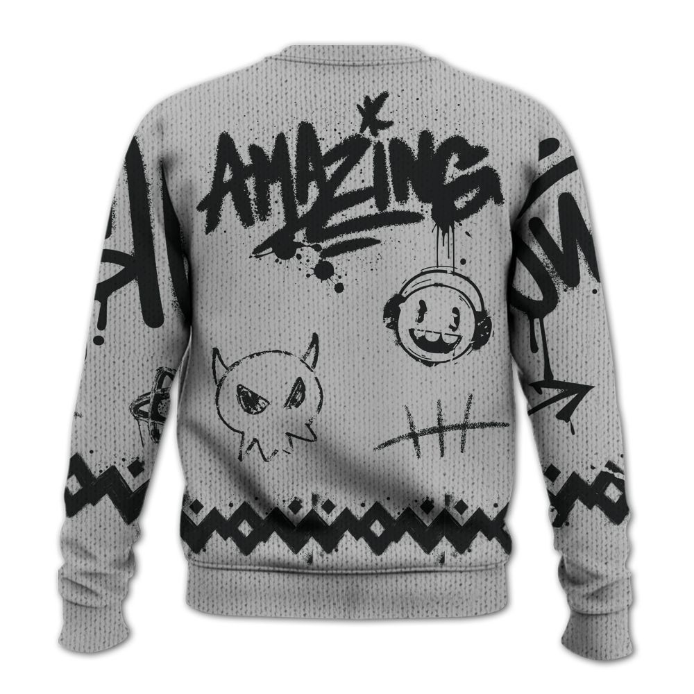 Knitted Sweater To Match Low 85 Metallic Black 1s - Friday Sneaker Crayon