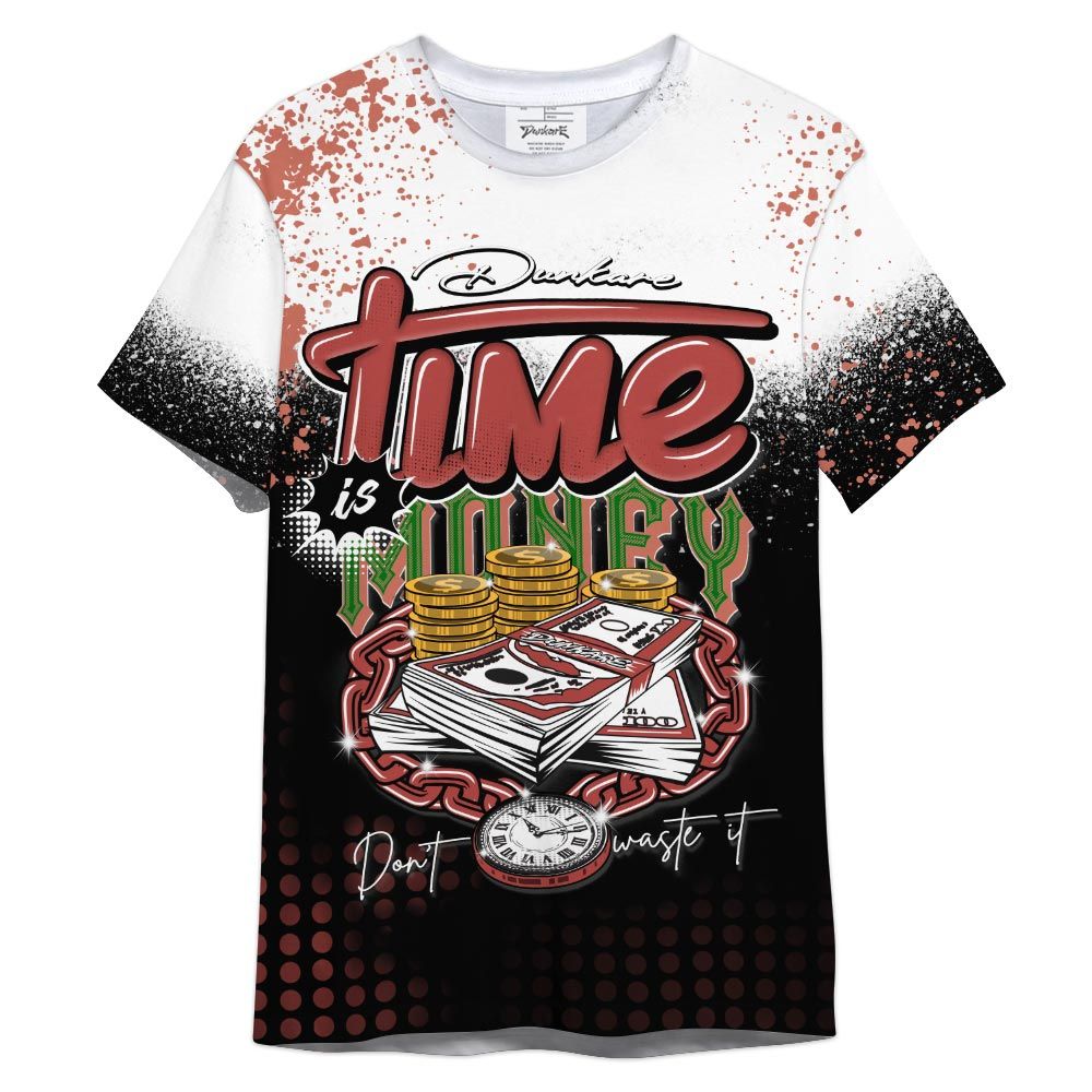 Dunkare Shirt Halftone Time Is Money, Dune Red 13s T-Shirt, To Match Sneaker Dune Red 13s Graphic Tee HDT