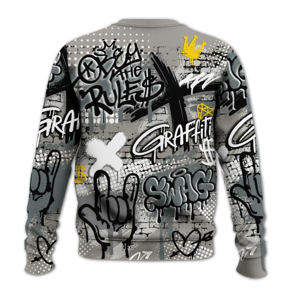 Sweatshirt To Match Cool Grey 9s - True It Real Graffiti Streetwear All Over Print