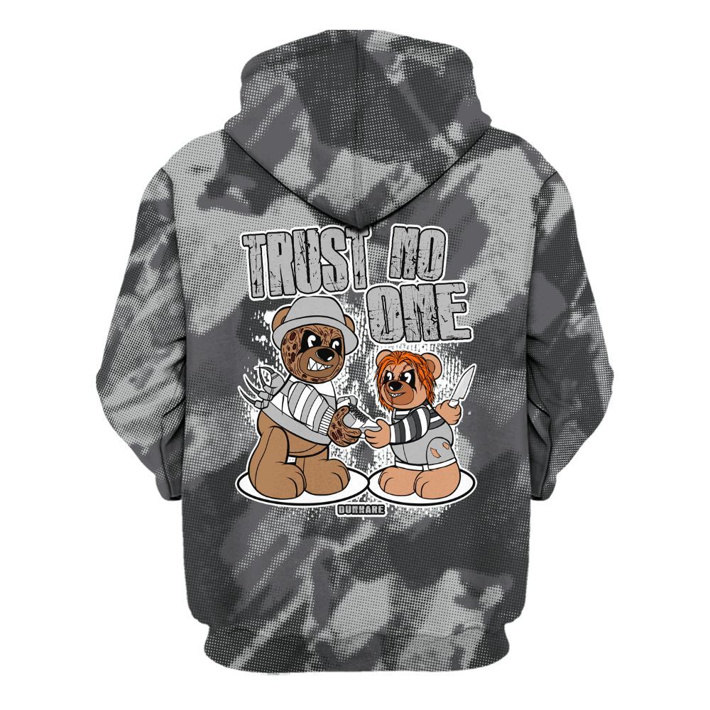 Hoodie To Match White Thunder 4s - Trust No One Bear Abstract Halftone All Over Print