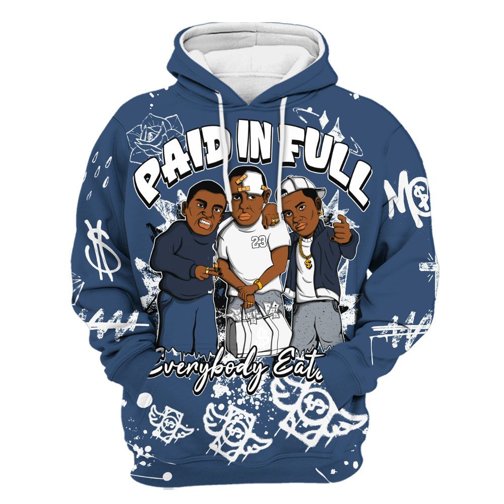 Hoodie To Match Midnight Navy 4s - Everybody Paid In Full Crayon All Over Print