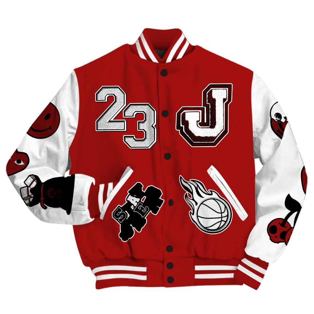 Varsity Jacket To Match Red Taxi 12s - Hustles Money Number 23 All Over Print