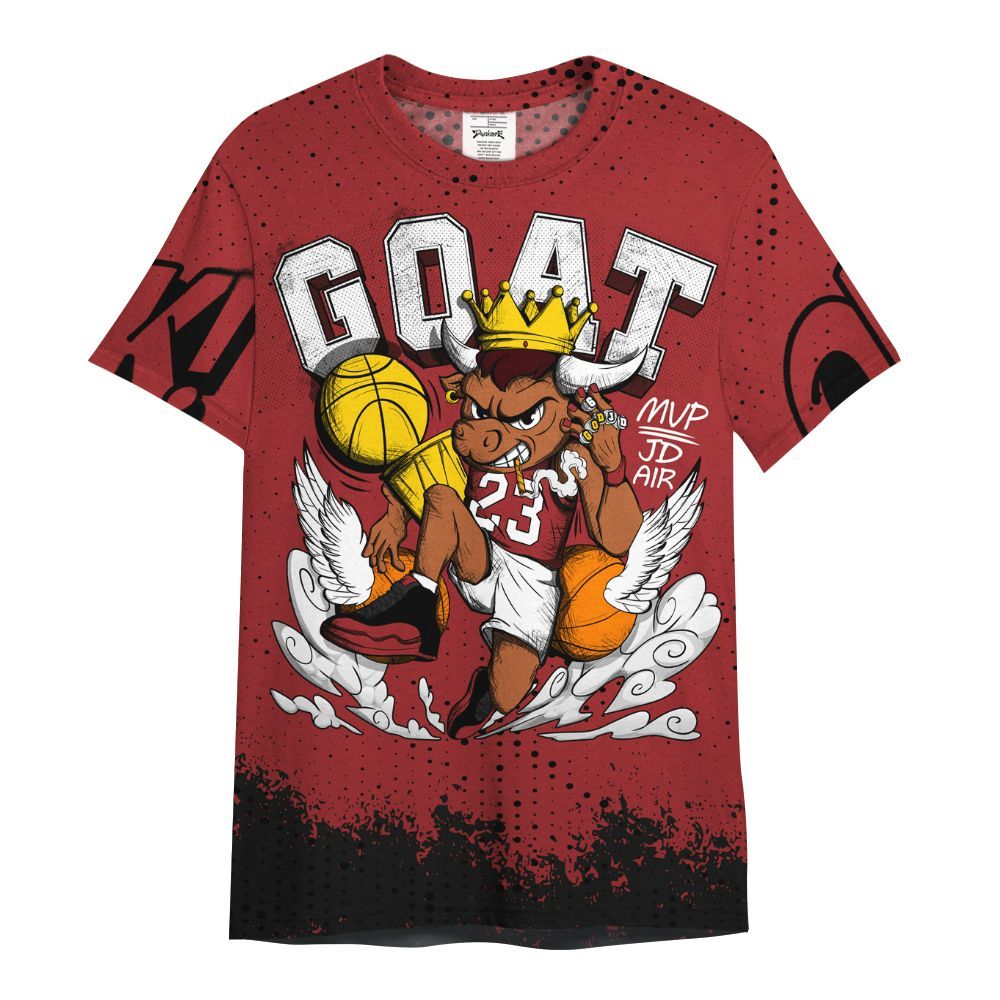 Shirt To Match Alternate Flu Game 12s - FlightMan Number 23 G.O.A.T All Over Print