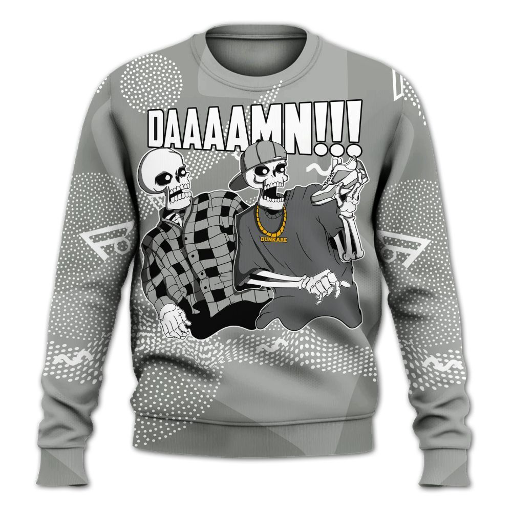 Sweatshirt To Match Paris Cement Grey 4s - Graphic Meme Damnn All Over Print